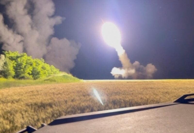 A view shows a M142 High Mobility Artillery Rocket System (HIMARS) is being fired in an undisclosed location, in Ukraine in this still image obtained from an undated social media video uploaded on June 24, 2022 via Pavlo Narozhnyy/via REUTERS/File Photo