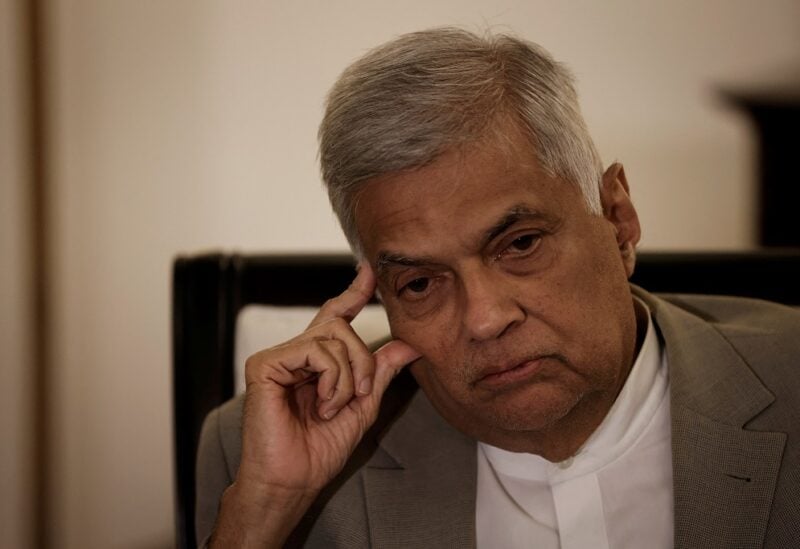 Sri Lanka's Prime Minister Ranil Wickremesinghe gestures as he speaks during an interview with Reuters at his office in Colombo, Sri Lanka, May 24, 2022. REUTERS/Adnan Abidi/File Photo