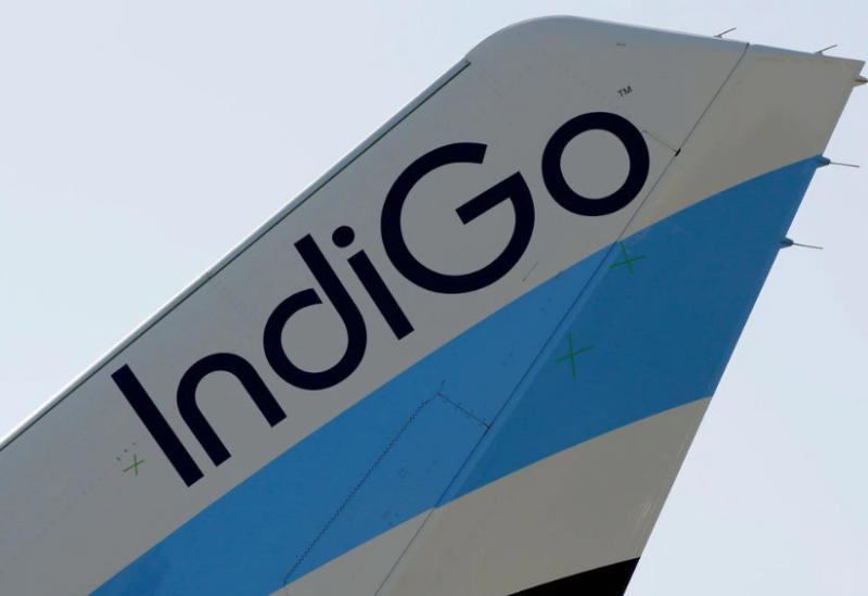 A logo of IndiGo Airlines is pictured on passenger aircraft on the tarmac in Colomiers near Toulouse, France, July 10, 2018. REUTERS/Regis Duvignau/File Photo