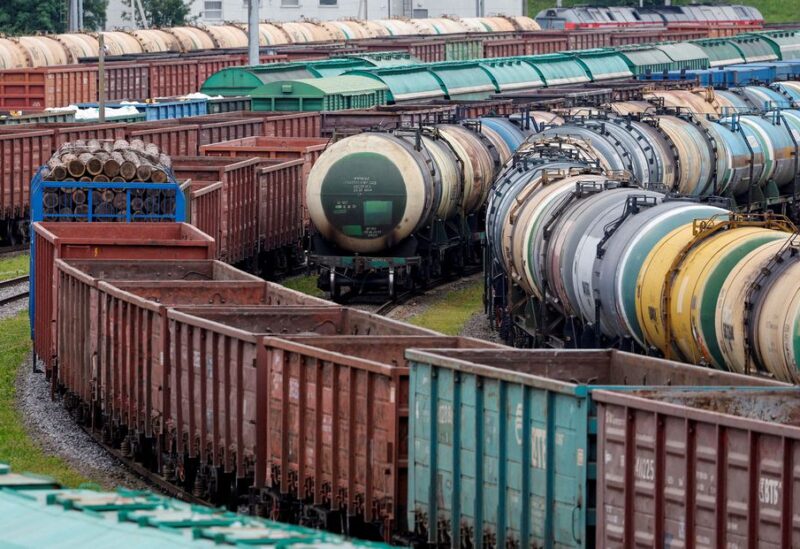 A view shows freight cars, following Lithuania's ban of the transit of goods under EU sanctions through the Russian exclave of Kaliningrad on the Baltic Sea, in Kaliningrad, Russia June 21, 2022. REUTERS/Vitaly Nevar/File Photo
