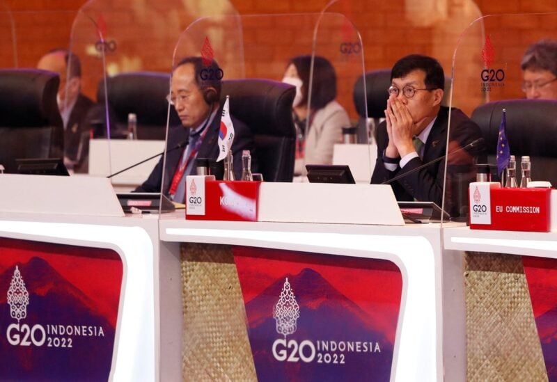 Bank of Korea Governor Rhee Chang-yong and South Korea Finance Minister Choo Kyung-ho attend the G20 Finance Ministers and Central Bank Governors Meeting in Nusa Dua, Bali, Indonesia, 15 July 2022. Made Nagi/Pool via REUTERS