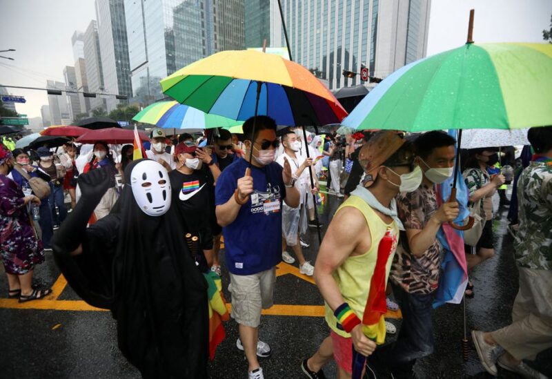 Participants march on the streets during the Korea Queer Culture Festival 2022 in central Seoul, South Korea, July 16, 2022. REUTERS/ Heo Ran