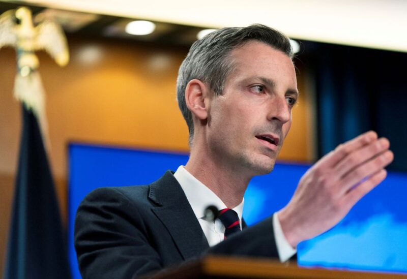 U.S. State Department spokesperson Ned Price speaks during a news conference in Washington, U.S. March 10, 2022. Manuel Balce Ceneta/Pool via REUTERS