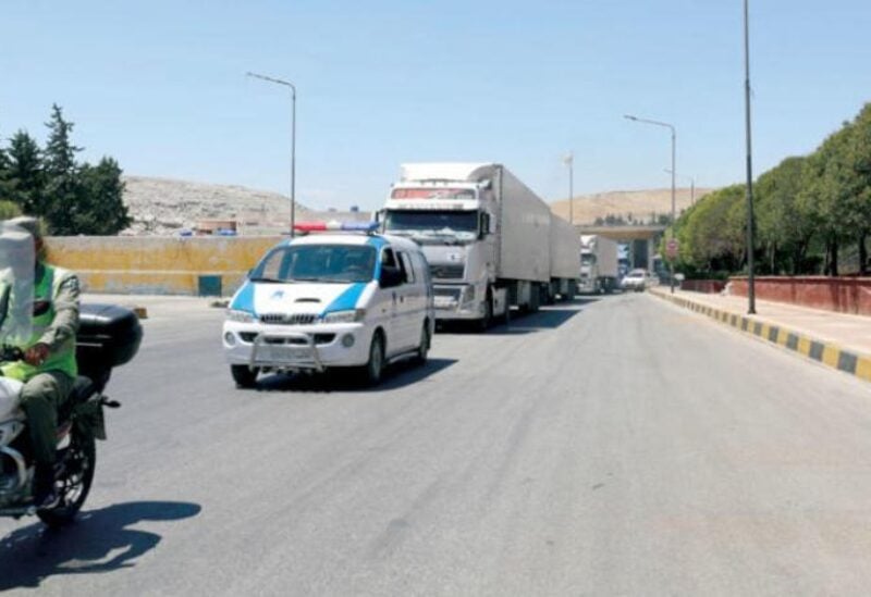 UN aid convoy entering Syria through Bab al-Hawa crossin