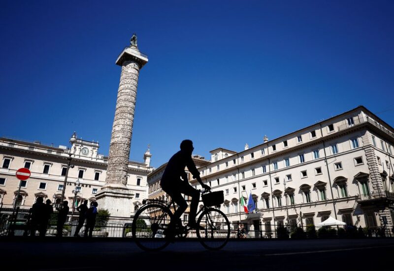 A view of the Prime Minister's office Chigi Palace the day after Italian Prime Minister Mario Draghi tendered his resignation to Italian President Sergio Mattarella, in Rome, Italy