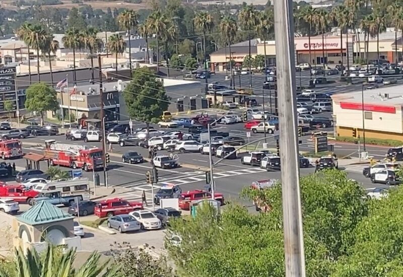 Emergency vehicles and personnel work following a shooting at Peck Park, San Pedro, Los Angeles, California, U.S., July 24, 2022 in this screen grab taken from a handout video. Cat Le Day/Handout via REUTERS THIS IMAGE HAS BEEN SUPPLIED BY A THIRD PARTY MANDATORY CREDIT NO RESALES. NO ARCHIVES