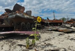 FILE PHOTO: Destroyed Russian military vehicles are seen at a compound of an agricultural farm, which was used by Russian troops as a military base during Russia's attack on Ukraine, in Kharkiv Region, Ukraine July 17, 2022. REUTERS/Sofiia Gatilova TPX IMAGES OF THE DAY/File Photo
