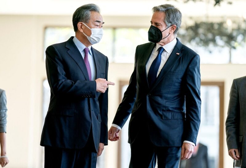 US Secretary of State Antony Blinken meets Chinese Foreign Minister Wang Yi during a meeting in Nusa Dua, Bali, Indonesia July 9, 2022. Stefani Reynolds/Pool via REUTERS