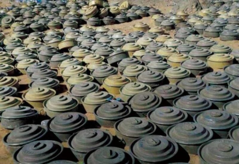 Houthi mines removed by the Masam project in Yemen. (Saba)