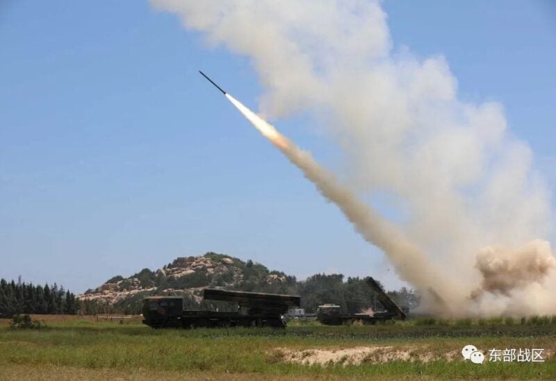 The Ground Force under the Eastern Theatre Command of China's People's Liberation Army (PLA) conducts a long-range live-fire drill into the Taiwan Strait, from an undisclosed location in this August 4, 2022 handout released on August 5, 2022. Eastern Theatre Command/Handout via REUTERS