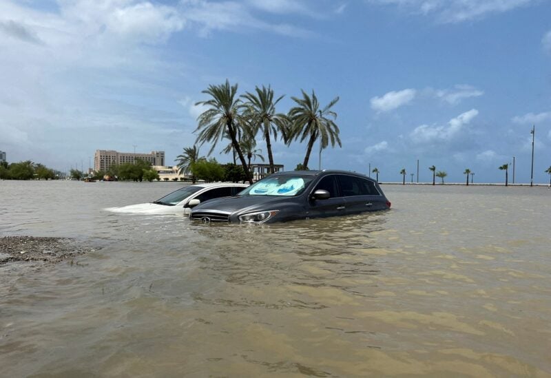 General view of flood water following a day of heavy rain in Fujairah, United Arab Emirates, July 28, 2022. REUTERS/Abdel Hadi Ramahi TPX IMAGES OF THE DAY