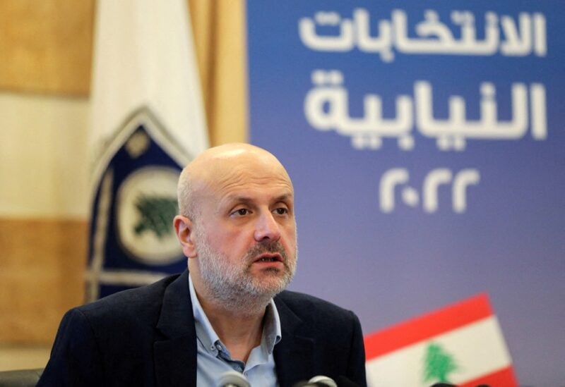 Lebanon's Interior Minister Bassam Mawlawi speaks during a press conference as he announces final results for some districts in Lebanon's parliamentary elections at the Interior Ministry in Beirut, Lebanon May 16, 2022. REUTERS/Mohamed Azakir/File Photo