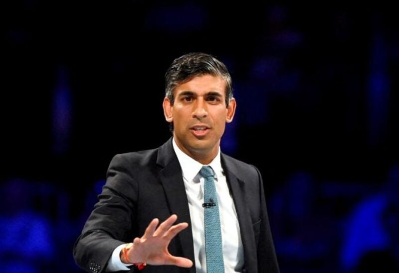 Britain's Conservative Party leadership candidate Rishi Sunak speaks during a hustings event, part of the Conservative party leadership campaign, in Cheltenham, Britain, August 11, 2022.