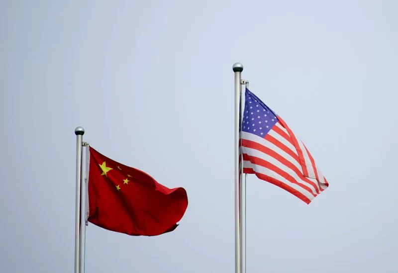 Chinese and U.S. flags