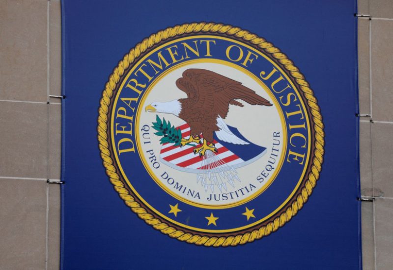 The crest of the United States Department of Justice is seen at its headquarters in Washington, D.C., U.S., May 10, 2021. REUTERS/Andrew Kelly