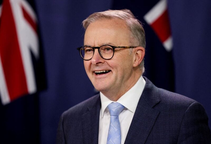 Australian Prime Minister Anthony Albanese addresses members of the media during a joint news conference hosted with New Zealand Prime Minister Jacinda Ardern, following their annual Leaders’ Meeting, at the Commonwealth Parliamentary Offices in Sydney, Australia, July 8, 2022. REUTERS/Loren Elliott/File Photo