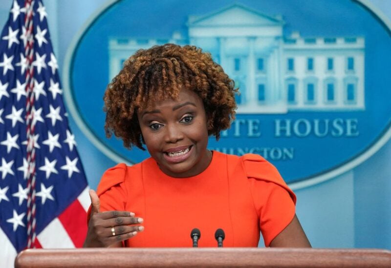 White House press secretary Karine Jean-Pierre speaks to reporters during a press briefing at the White House in Washington, U.S., August 29, 2022. REUTERS/Kevin Lamarque