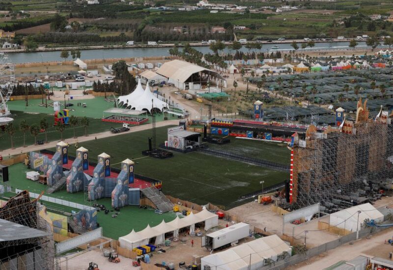 A view shows the venue of Medusa Festival, an electronic music festival, after high winds caused part of a stage to collapse, in Cullera, near Valencia, Spain, August 13, 2022