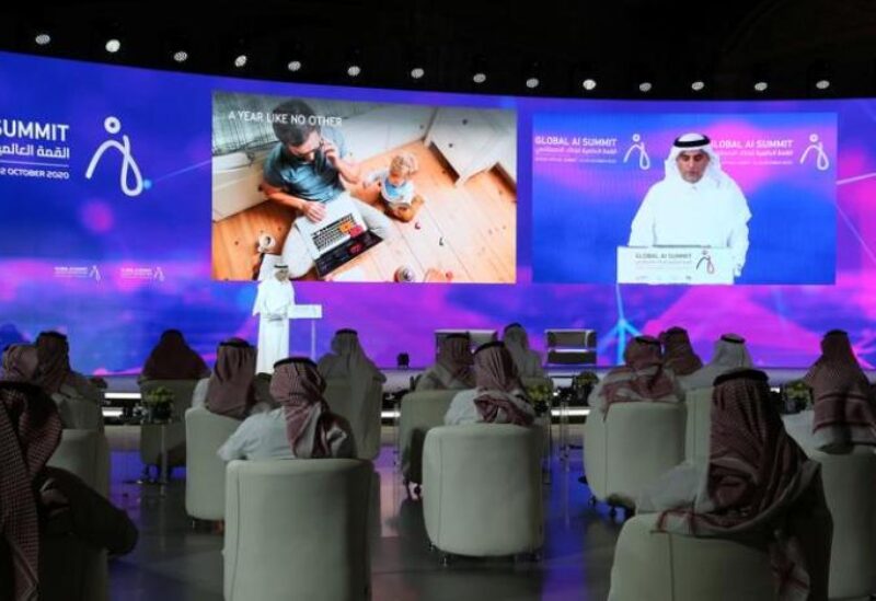 Abdullah Bin Sharaf Alghamdi, President of Saudi Data and Al Authority, speaks during the Global Al Summit in Riyadh, Saudi Arabia October 21, 2020. REUTERS/Ahmed Yosri