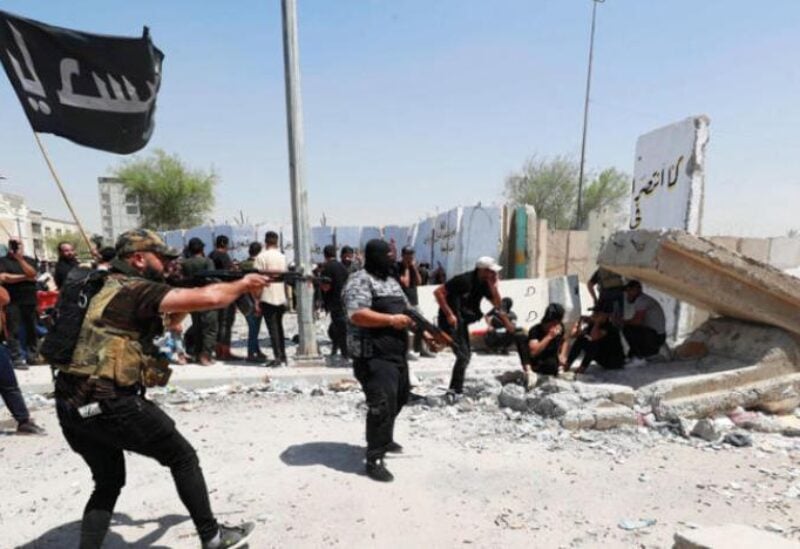 Saraya al-Salam fighters taking part in the recent skirmishes in Baghdad. (AFP)