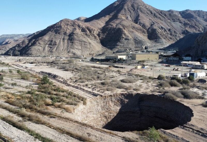 A sinkhole that was exposed last week has doubled in size, at a mining zone close to Tierra Amarilla town, in Copiapo, Chile, August 7, 2022