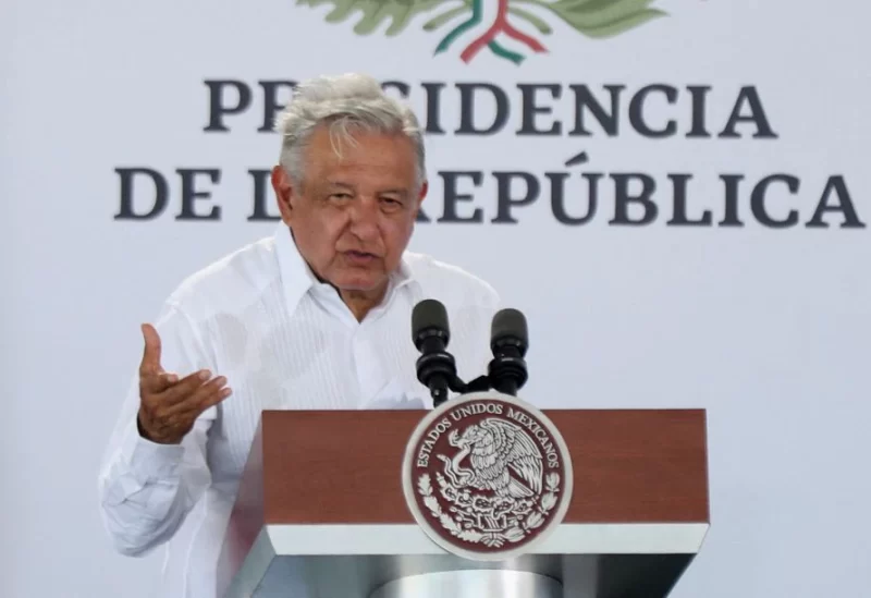 Mexico's President Andres Manuel Lopez Obrador speaks during the inauguration of the Dos Bocas refinery