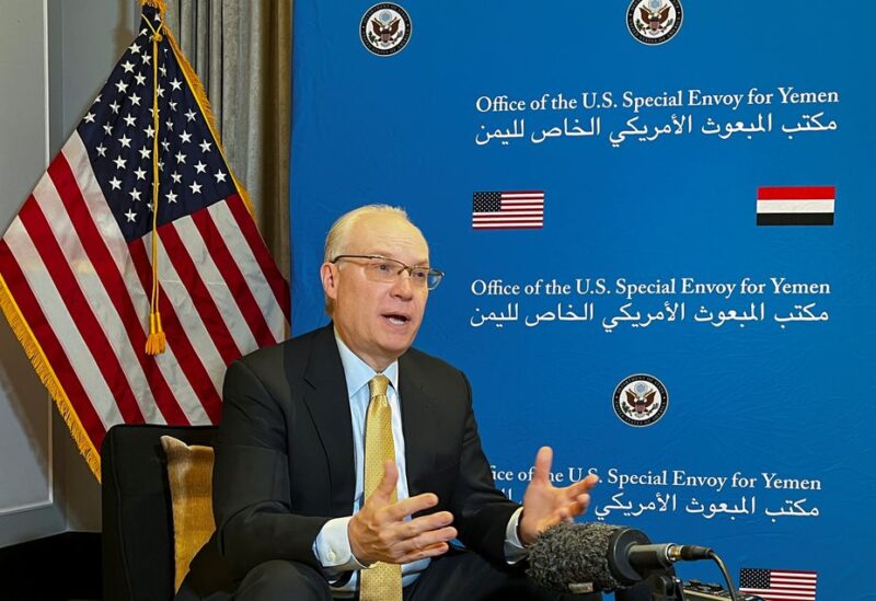 U.S. special envoy for Yemen Tim Lenderking, attends an interview with Reuters in Amman, Jordan April 2, 2022