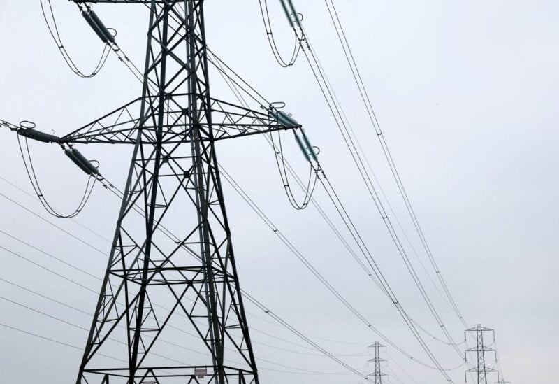Electricity pylons are seen in Wellingborough, Britain, March 30, 2022