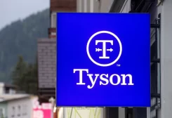 The logo of Tyson Foods is seen in Davos, Switzerland