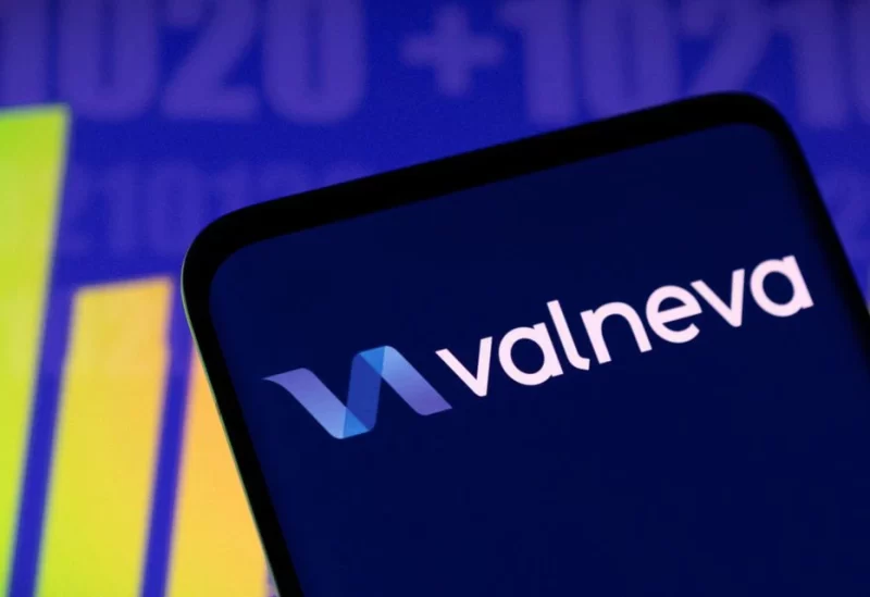Valneva logo and stock graph are seen displayed in this illustration taken, May 3, 2022