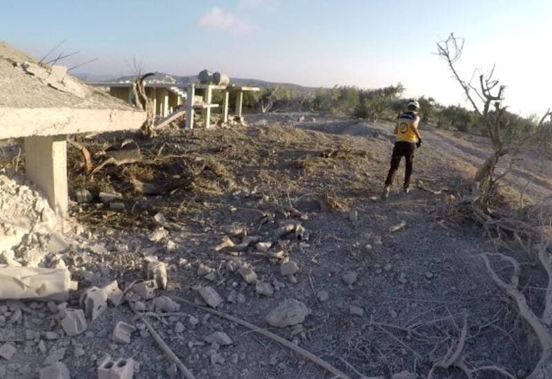 Aftermath of air strikes on a rural swath of northwest Syria