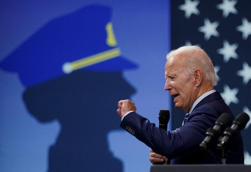 U.S. President Joe Biden delivers remarks on gun crime and his "Safer America Plan" during an event in Wilkes Barre, Pennsylvania, U.S., August 30, 2022. REUTERS/Kevin Lamarque