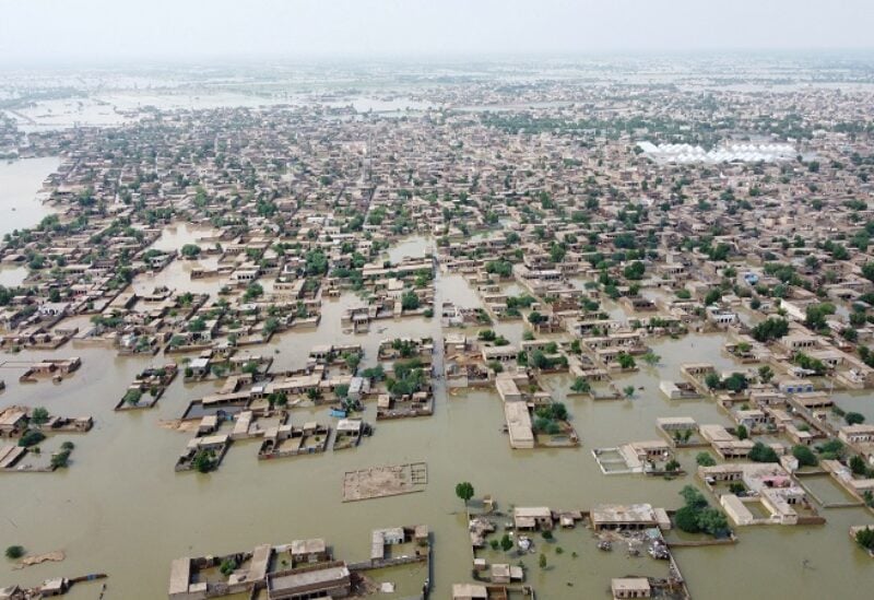 A general view of the submerged houses, following rains and floods during the monsoon season in Dera Allah Yar, Jafferabad, Pakistan August 30, 2022. REUTERS/Stringer NO RESALE. NO ARCHIVE.