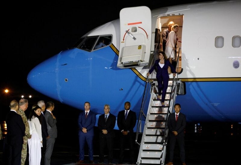 U.S. House of Representatives Speaker Nancy Pelosi arrives at Yokota U.S. Air Force Base in Fussa, on the outskirts of Tokyo, Japan August 4, 2022. REUTERS/Issei Kato