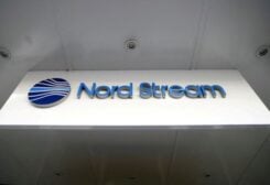 The logo of Nord Stream is seen at the headquarters of Nord Stream AG in Zug, Switzerland March 1, 2022. REUTERS/Arnd Wiegmann/