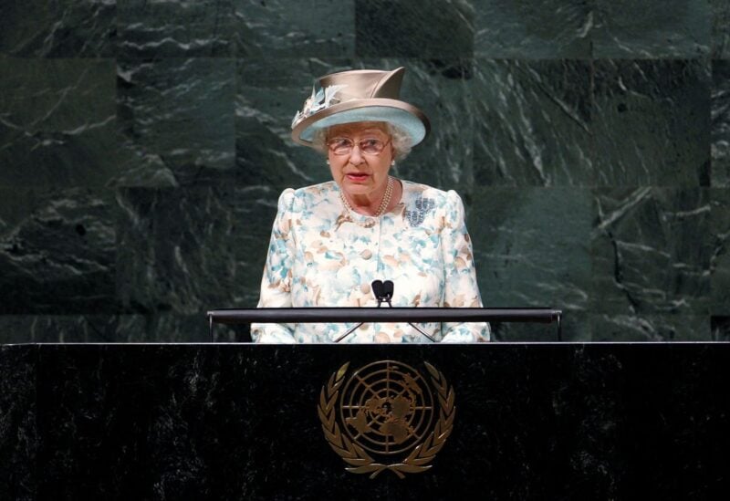 Britain's Queen Elizabeth addresses the United Nations General Assembly at U.N. headquarters in New York, U.S., July 6, 2010. REUTERS/Mike Segar/File Photo