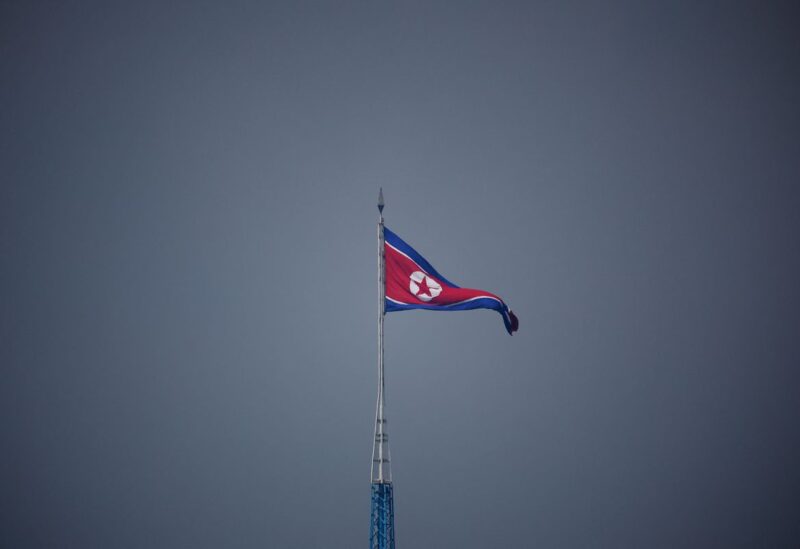 A North Korean flag flutters at the propaganda village of Gijungdong in North Korea, in this picture taken near the truce village of Panmunjom inside the demilitarized zone (DMZ) separating the two Koreas, South Korea, July 19, 2022. REUTERS/Kim Hong-Ji/Pool