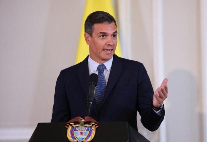 Spanish Prime Minister Pedro Sanchez attends a news conference with Colombian President Gustavo Petro, in Bogota, Colombia August 24, 2022. REUTERS/Luisa Gonzalez