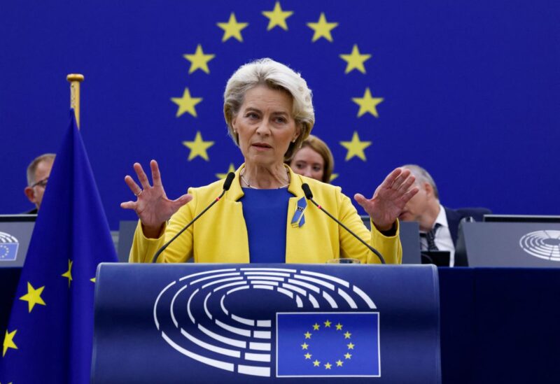 European Commission President Urusla von der Leyen delivers state of the European Union address to the European Parliament, in Strasbourg, France, September 14, 2022. REUTERS/Yves Herman