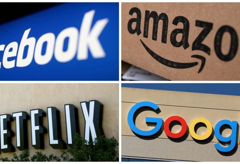 Facebook, Amazon, Netflix and Google logos are seen in this combination photo from Reuters files./File Photo