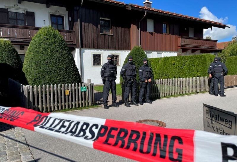 German police secures the area after they raided the lakeside residence of Russian oligarch Alisher Usmanov in the southern state of Bavaria, along with several other properties in Rottach Egern, Germany, September 21, 2022. REUTERS
