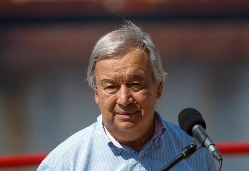 UN Secretary-General Antonio Guterres attends a news briefing in the sea port in Odesa after restarting grain export, as Russia's attack on Ukraine continues, Ukraine August 19, 2022. REUTERS/Valentyn Ogirenko