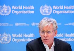 Bruce Aylward, Senior Advisor to the Director-General of the World Health Organization (WHO), speaks during a news conference in Geneva, Switzerland, December 20, 2021. REUTERS/Denis Balibouse