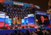 Russian President Vladimir Putin and Denis Pushilin, Leonid Pasechnik, Vladimir Saldo, Yevgeny Balitsky, who are the Russian-installed leaders in Ukraine's Donetsk, Luhansk, Kherson and Zaporizhzhia regions, stand on a stage during a concert marking the declared annexation of the Russian-controlled territories of four Ukraine's Donetsk, Luhansk, Kherson and Zaporizhzhia regions, after holding what Russian authorities called referendums in the occupied areas of Ukraine that were condemned by Kyiv and governments worldwide, in Red Square in central Moscow, Russia, September 30, 2022. REUTERS/REUTERS PHOTOGRAPHER