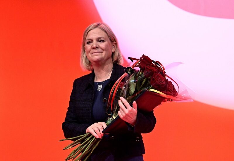 The Prime Minister and Social Democratic party leader Magdalena Andersson attends the Social Democratic Party election watch at the Waterfront Conference Center in Stockholm, Sweden, September 12, 2022.TT News Agency/Jonas Ekstromer via REUTERS ATTENTION EDITORS - THIS IMAGE WAS PROVIDED BY A THIRD PARTY. SWEDEN OUT. NO COMMERCIAL OR EDITORIAL SALES IN SWEDEN.