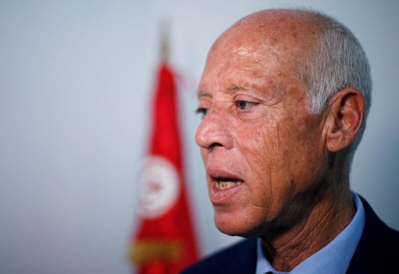 FILE PHOTO: Presidential candidate Kais Saied speaks during an interview with Reuters, as the country awaits the official results of the presidential election, in Tunis, Tunisia September 17, 2019. REUTERS/Muhammad Hamed/File Photo