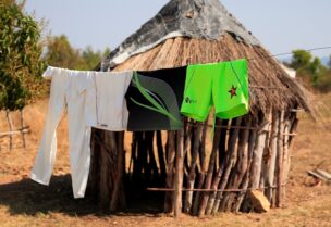 Cricket clothes hang to dry outside a hut in rural Domboshava, Zimbabwe August 20, 2022. REUTERS/Philimon Bulawayo