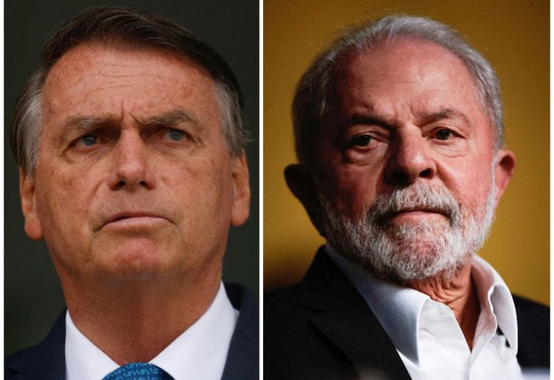 Combination picture of Brazil's President and candidate for re-election Jair Bolsonaro during a news conference at the Alvorada Palace in Brasilia, Brazil, October 4, 2022 and Brazil's former president and presidential frontrunner Luiz Inacio Lula da Silva during a meeting of the Brazilian Socialist Party (PSB), that officially nominated him as the candidate of the party, in Brasilia, Brazil, July 29, 2022. REUTERS/Adriano Machado and Ueslei Marcelino/File Photo