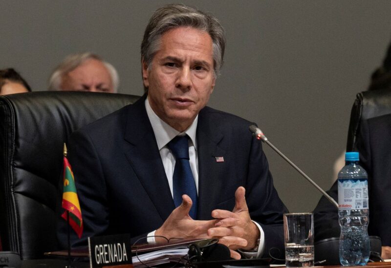 U.S. Secretary of State Antony Blinken speaks during the 52nd General Assembly of the Organization of American States (OAS) in Lima, Peru on October 6, 2022. Cris BOURONCLE/Pool via REUTERS