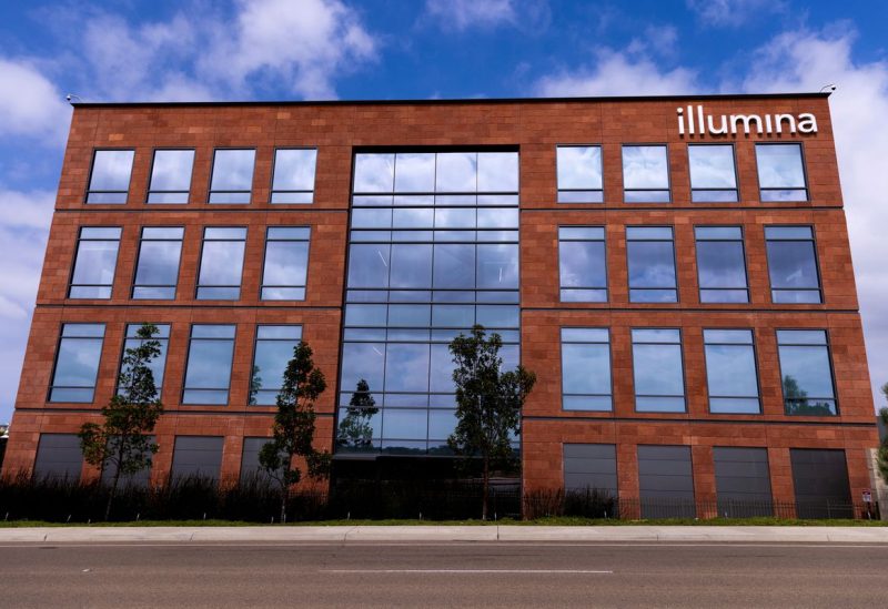 A building on the campus at the world headquarters of Illumina is shown in San Diego, California, U.S., September 1, 2021. REUTERS/Mike Blake